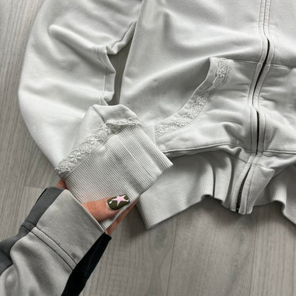 VINTAGE Y2K ANIMAL ZIP HOODIE WHITE