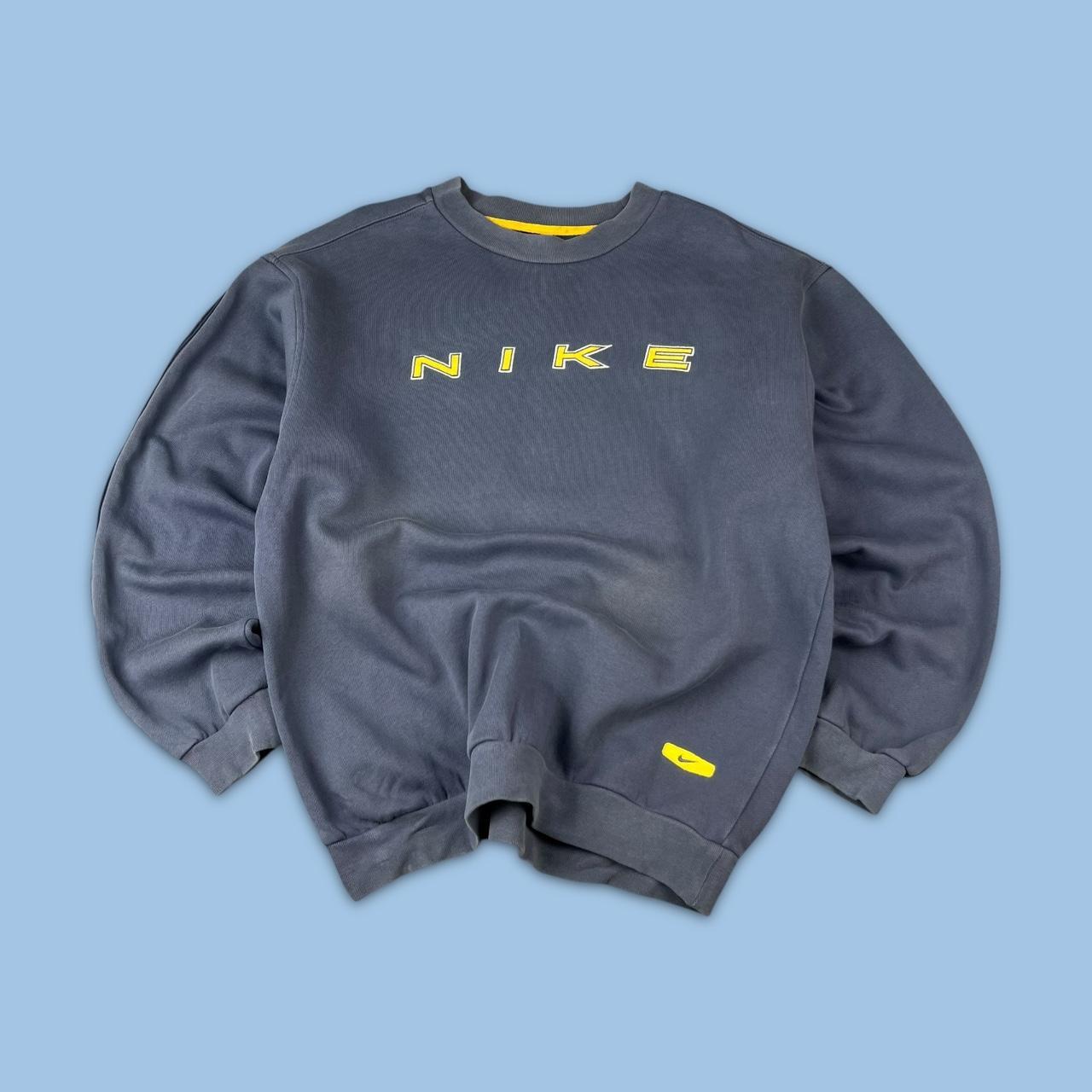 VINTAGE Y2K NIKE SPELL OUT BOXY SWEATSHIRT NAVY