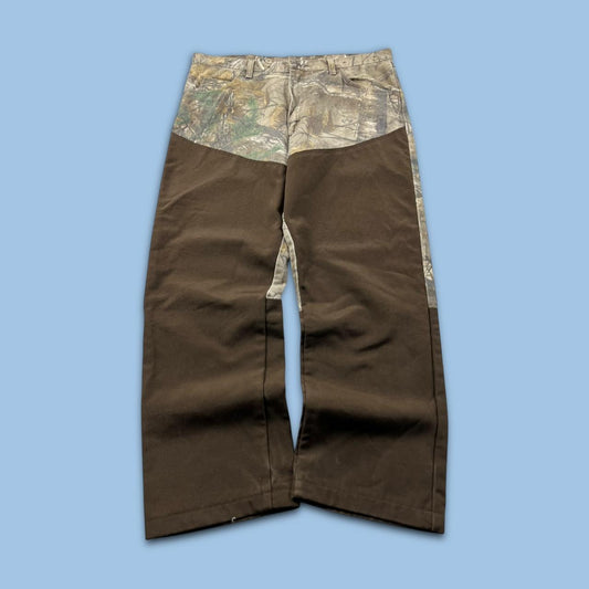 VINTAGE REALTREE WRANGLER BAGGY CAMO CARGO PANTS BROWN