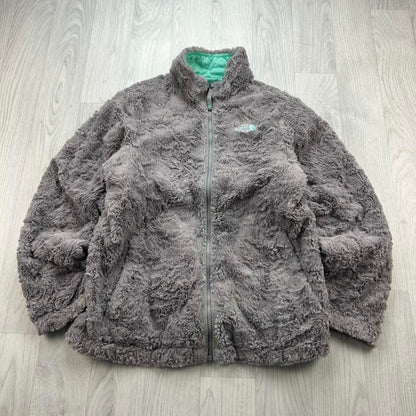 VINTAGE Y2K THE NORTH FACE REVERSIBLE FLEECE JACKET GREY / GREEN
