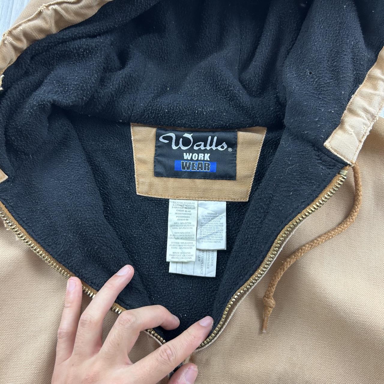 VINTAGE Y2K WALLS HOODED ACTIVE WORKWEAR BOMBER JACKET TAN