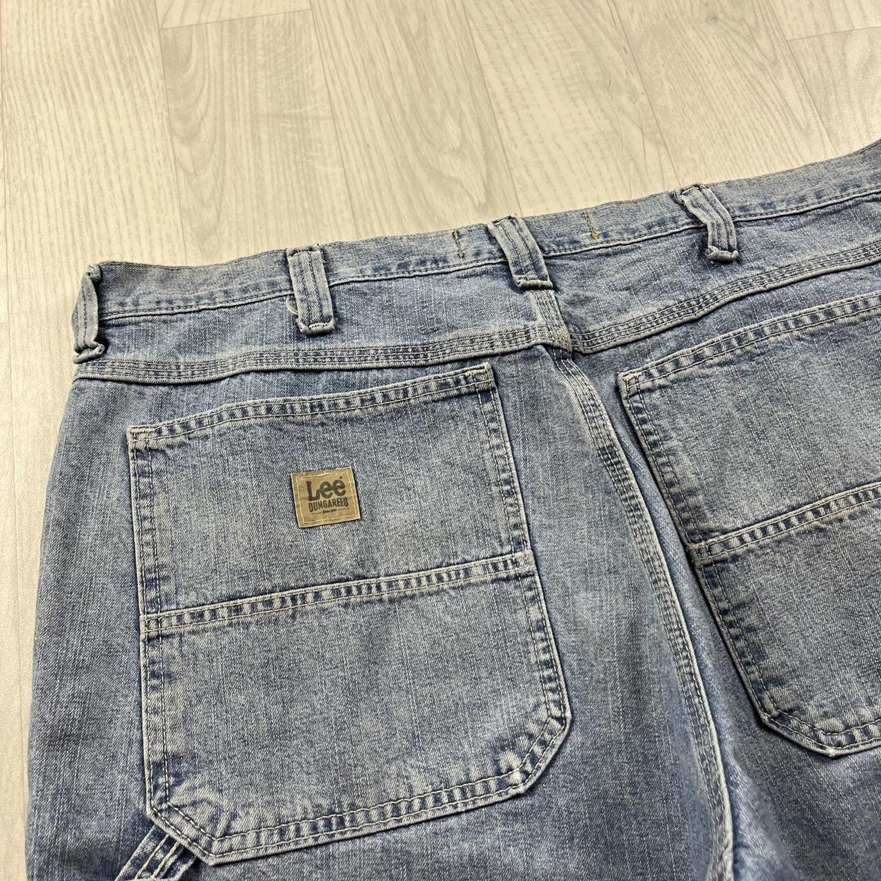 VINTAGE 00s LEE BAGGY LOOSE CARPENTER JORTS BLUE