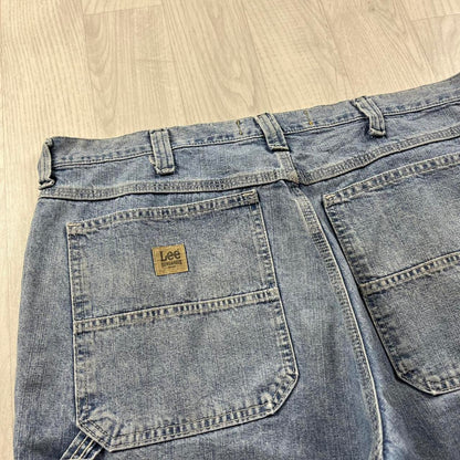 VINTAGE 00s LEE BAGGY LOOSE CARPENTER JORTS BLUE