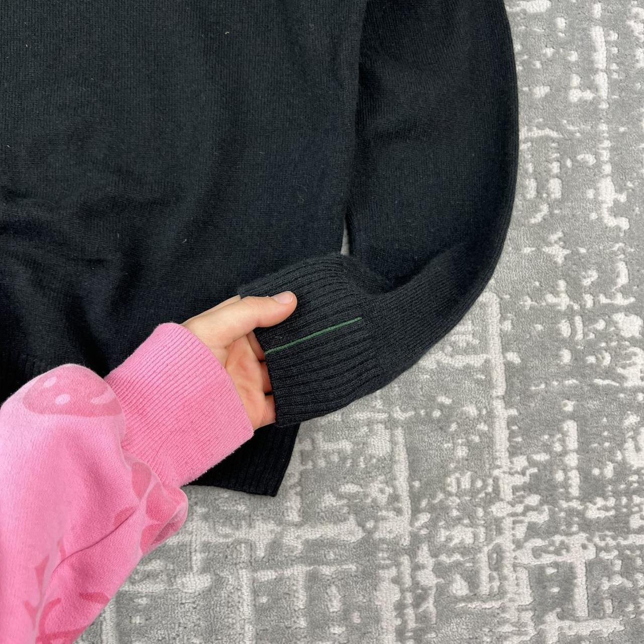 VINTAGE Y2K LACOSTE WOOL KNITTED JUMPER BLACK