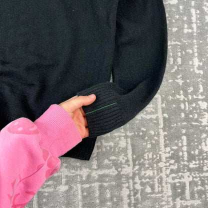 VINTAGE Y2K LACOSTE WOOL KNITTED JUMPER BLACK