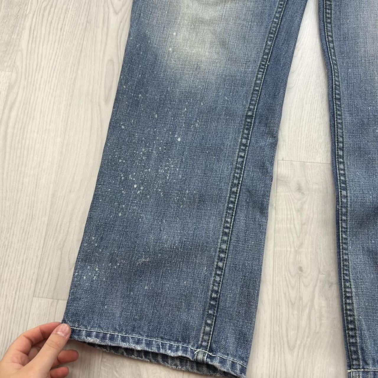 VINTAGE Y2K AKOO BAGGY EMBROIDERED JEANS BLUE