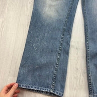 VINTAGE Y2K AKOO BAGGY EMBROIDERED JEANS BLUE