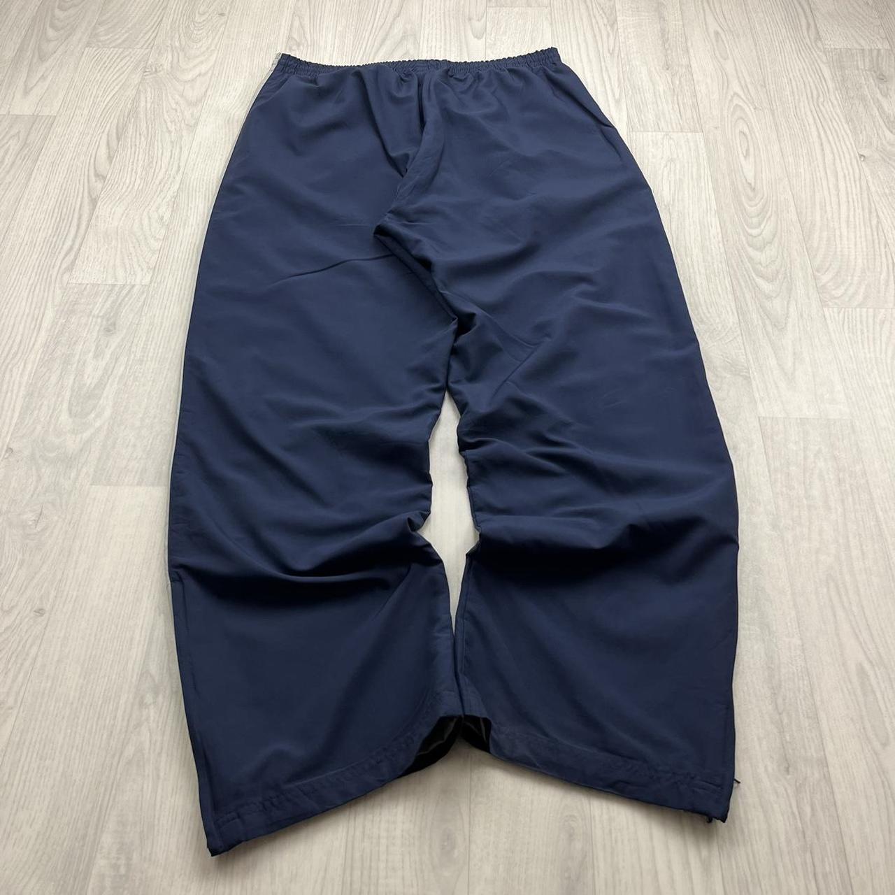 VINTAGE Y2K REEBOK SIDE STRIPE BAGGY TRACKSUIT BOTTOMS NAVY
