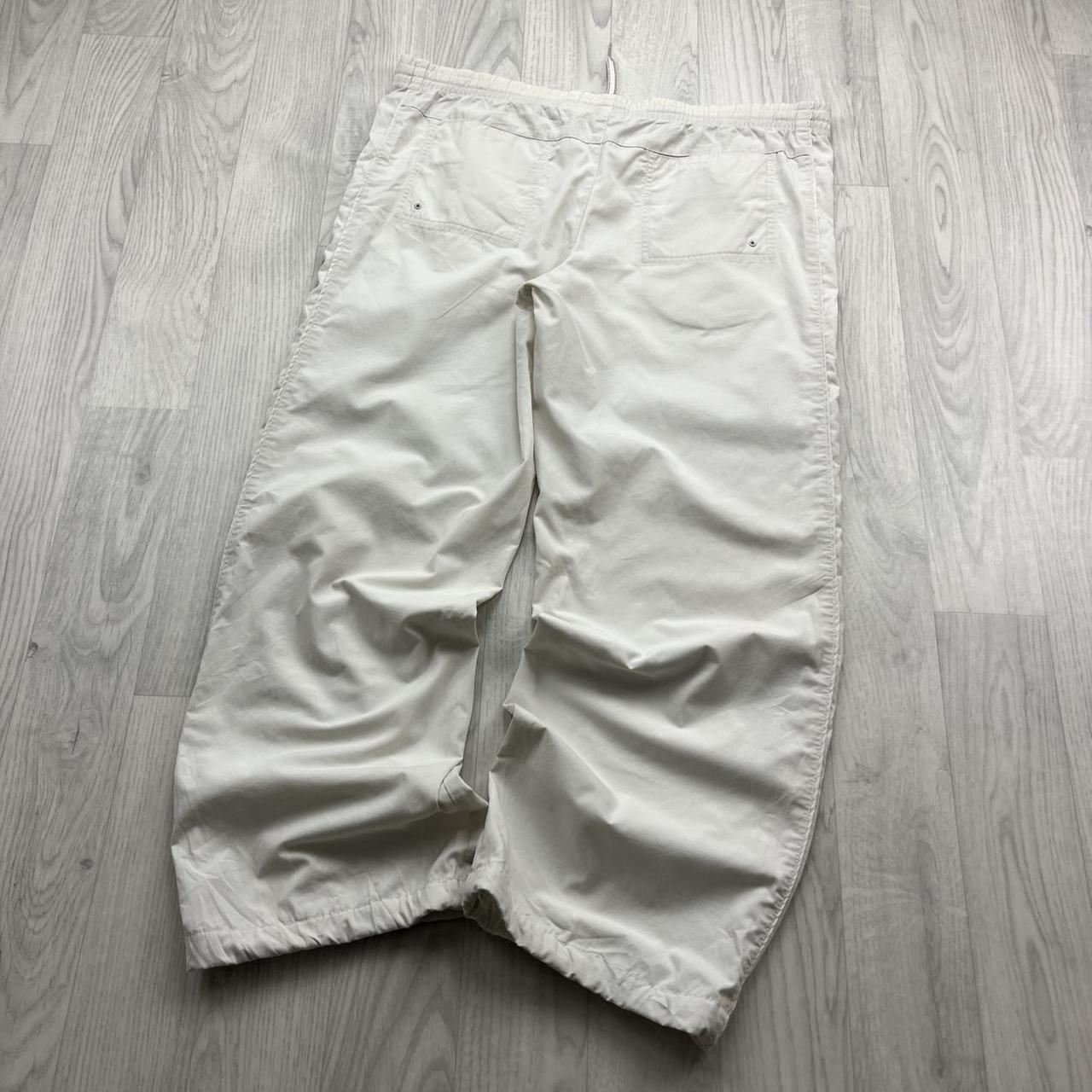 VINTAGE Y2K NIKE LOW RISE BAGGY TRACKSUIT BOTTOMS WHITE