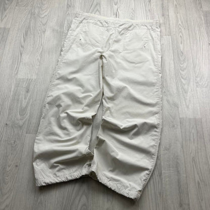 VINTAGE Y2K NIKE LOW RISE BAGGY TRACKSUIT BOTTOMS WHITE