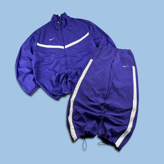 VINTAGE Y2K NIKE TECHNICAL WINDBREAKER SPORTY TRACKSUIT SET PURPLE