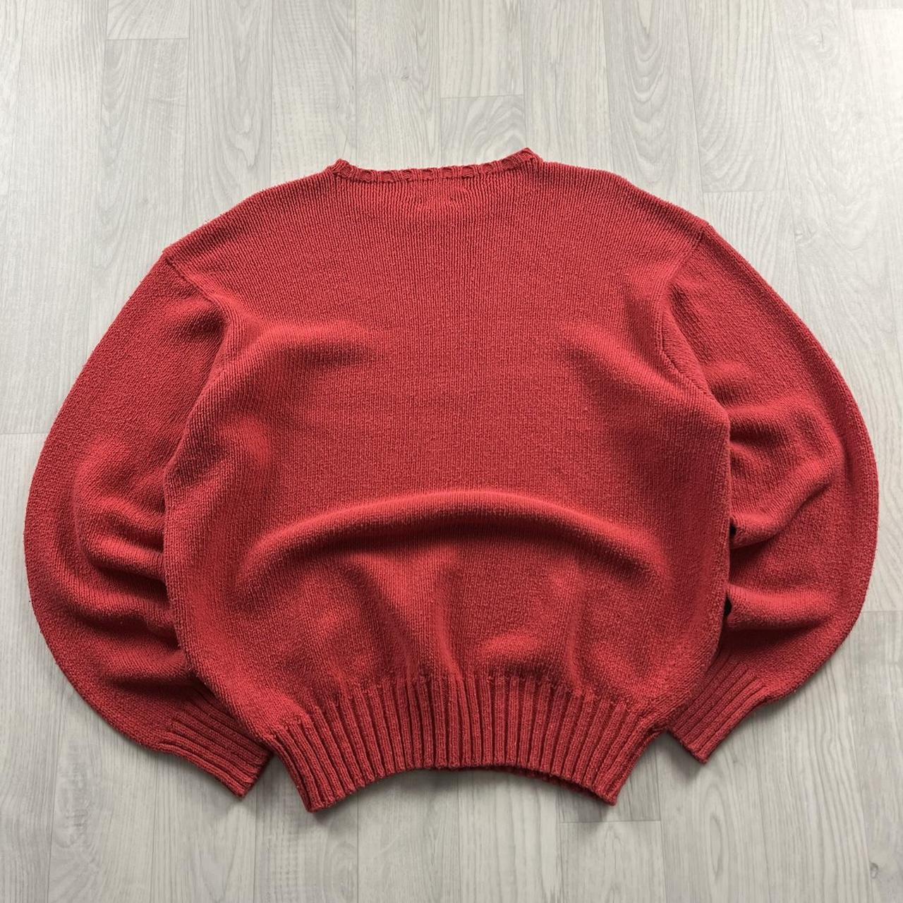 VINTAGE Y2K POLO RALPH LAUREN CHUNKY KNITTED JUMPER RED