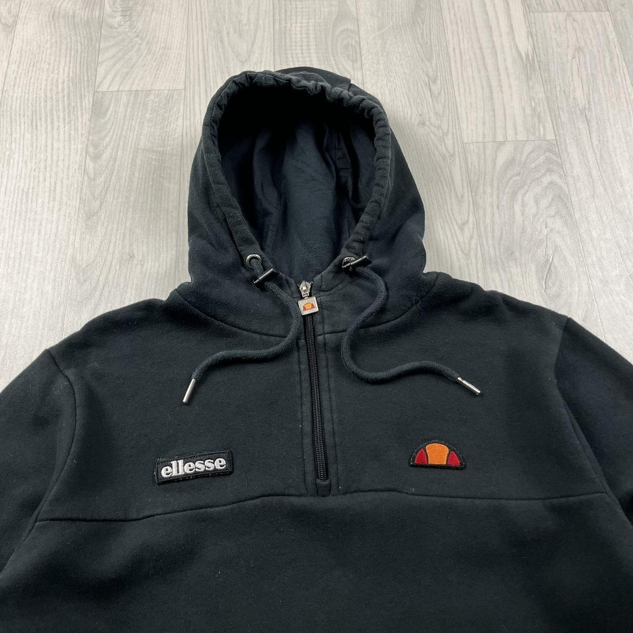VINTAGE Y2K ELLESSE QUARTER ZIP HOODIE BLACK