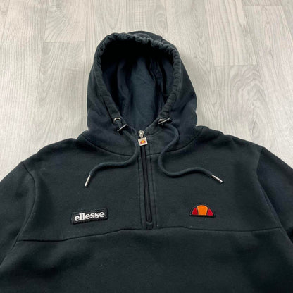 VINTAGE Y2K ELLESSE QUARTER ZIP HOODIE BLACK
