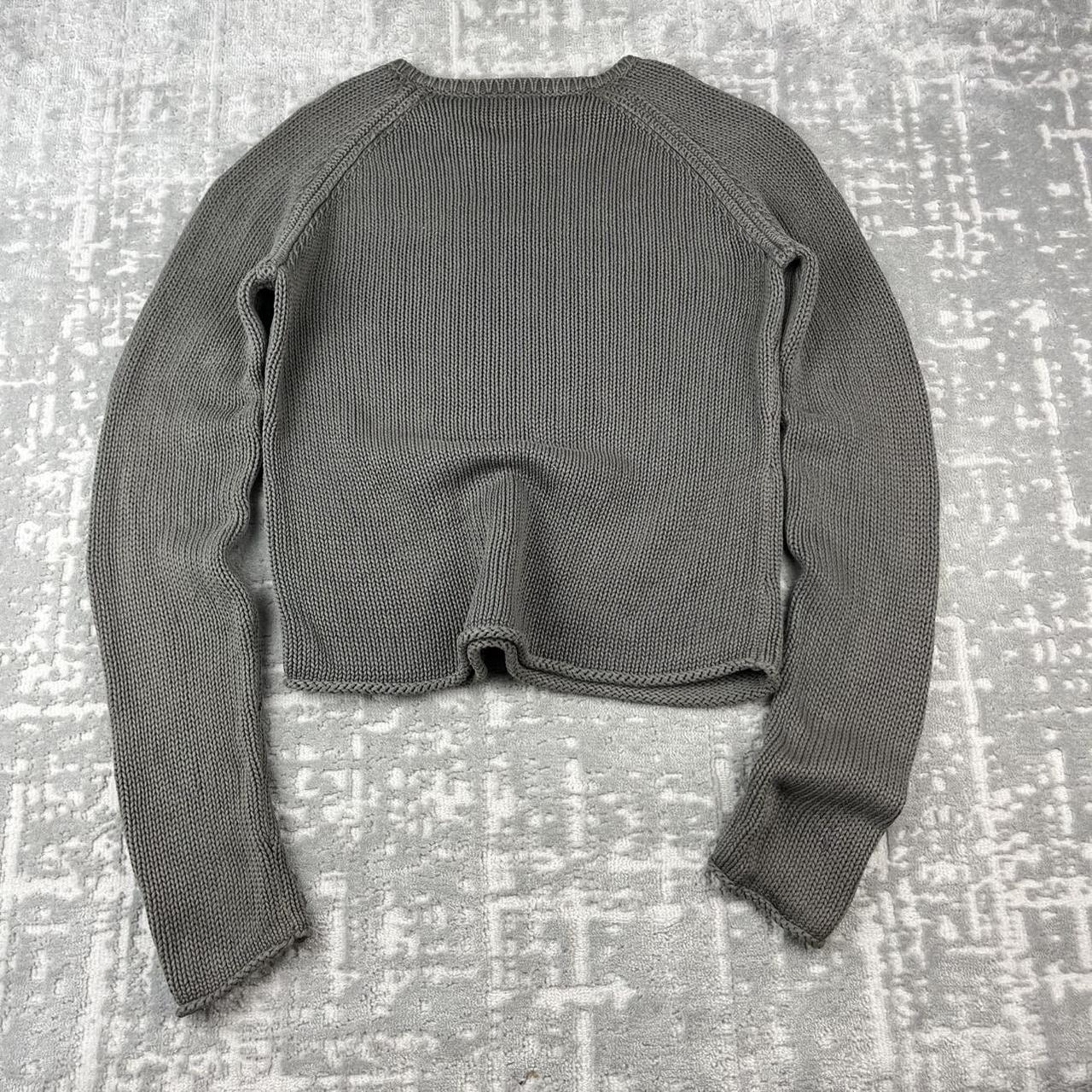 VINTAGE Y2K DKNY CROPPED SPELL OUT KNITTED JUMPER BROWN