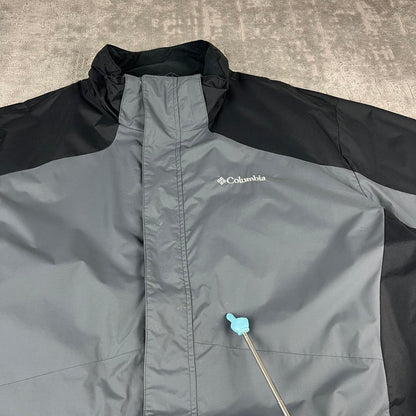 VINTAGE 00s COLUMBIA TECHNICAL NYLON UTILITY JACKET GREY BLACK