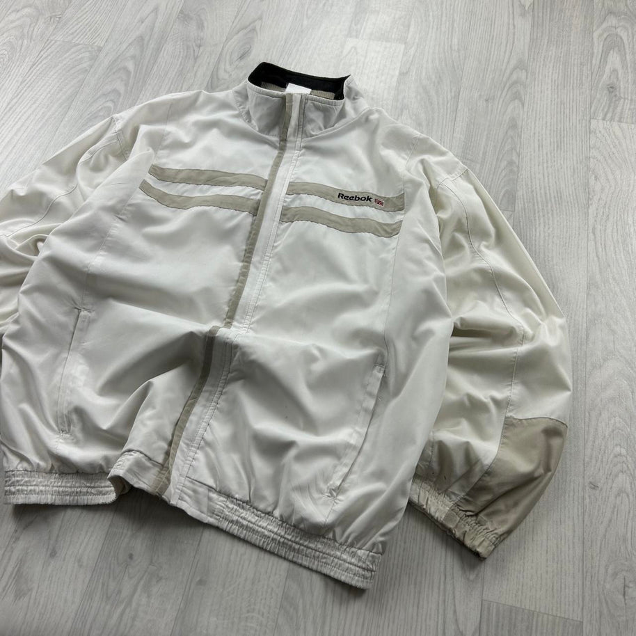 VINTAGE Y2K REEBOK LIGHTWEIGHT TRACK JACKET WHITE