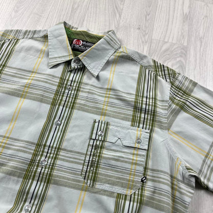 VINTAGE Y2K ANIMAL CHECKERED SHORT SLEEVE SHIRT MULTI
