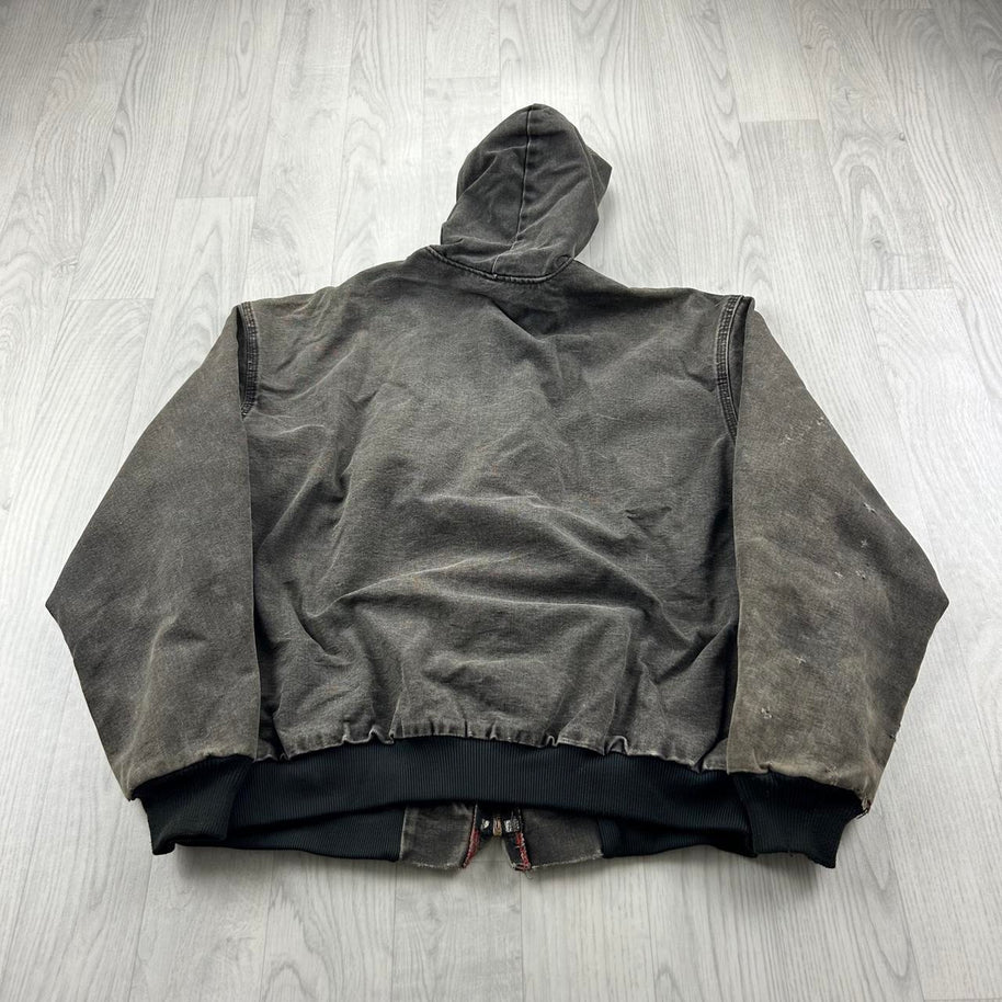 VINTAGE 90s WEAR GUARD WORKWEAR BOMBER JACKET GREY / BROWN