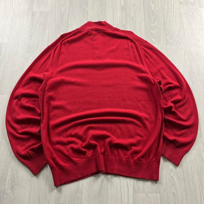 VINTAGE Y2K NAUTICA QUARTER ZIP KNITTED JUMPER RED