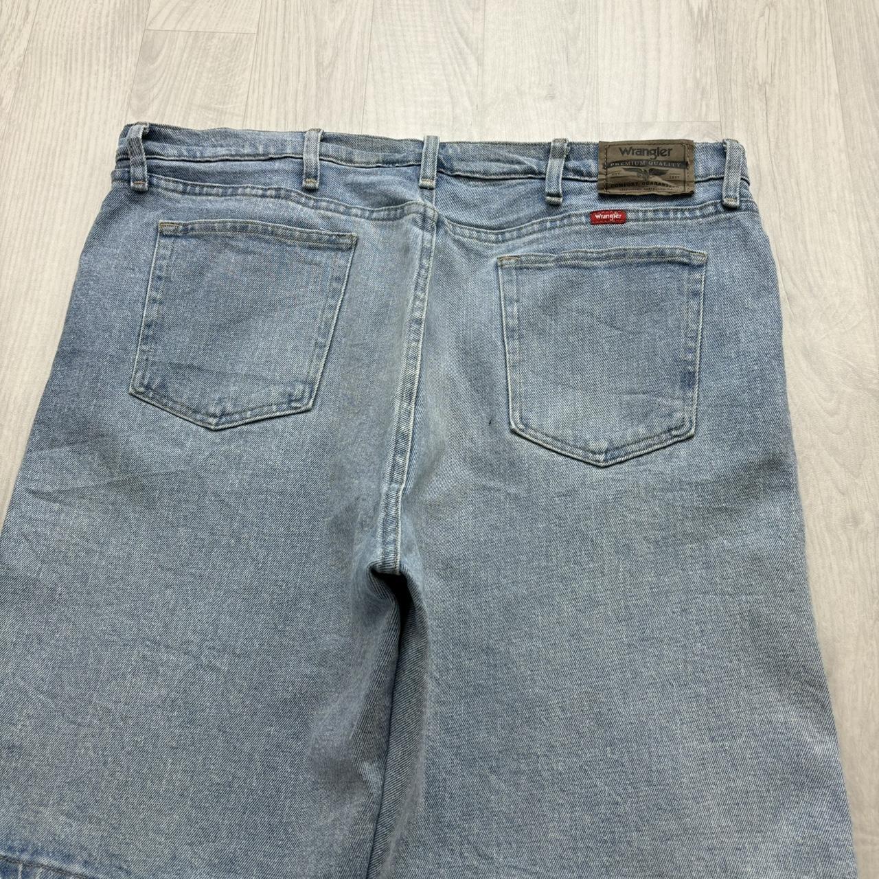 VINTAGE 00s WRANGLER BAGGY LOOSE JORTS LIGHT BLUE