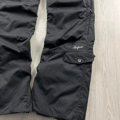 VINTAGE Y2K SURFANIC LOW RISE BAGGY SKI PANTS SALOPETTES BLACK
