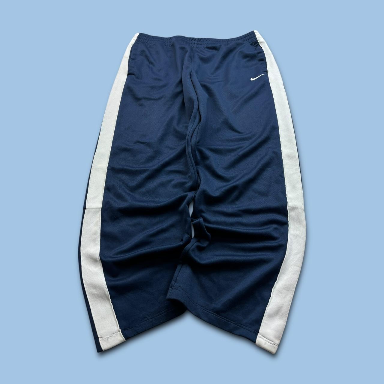 VINTAGE Y2K NIKE WIDE LEG TRACKSUIT BOTTOMS NAVY