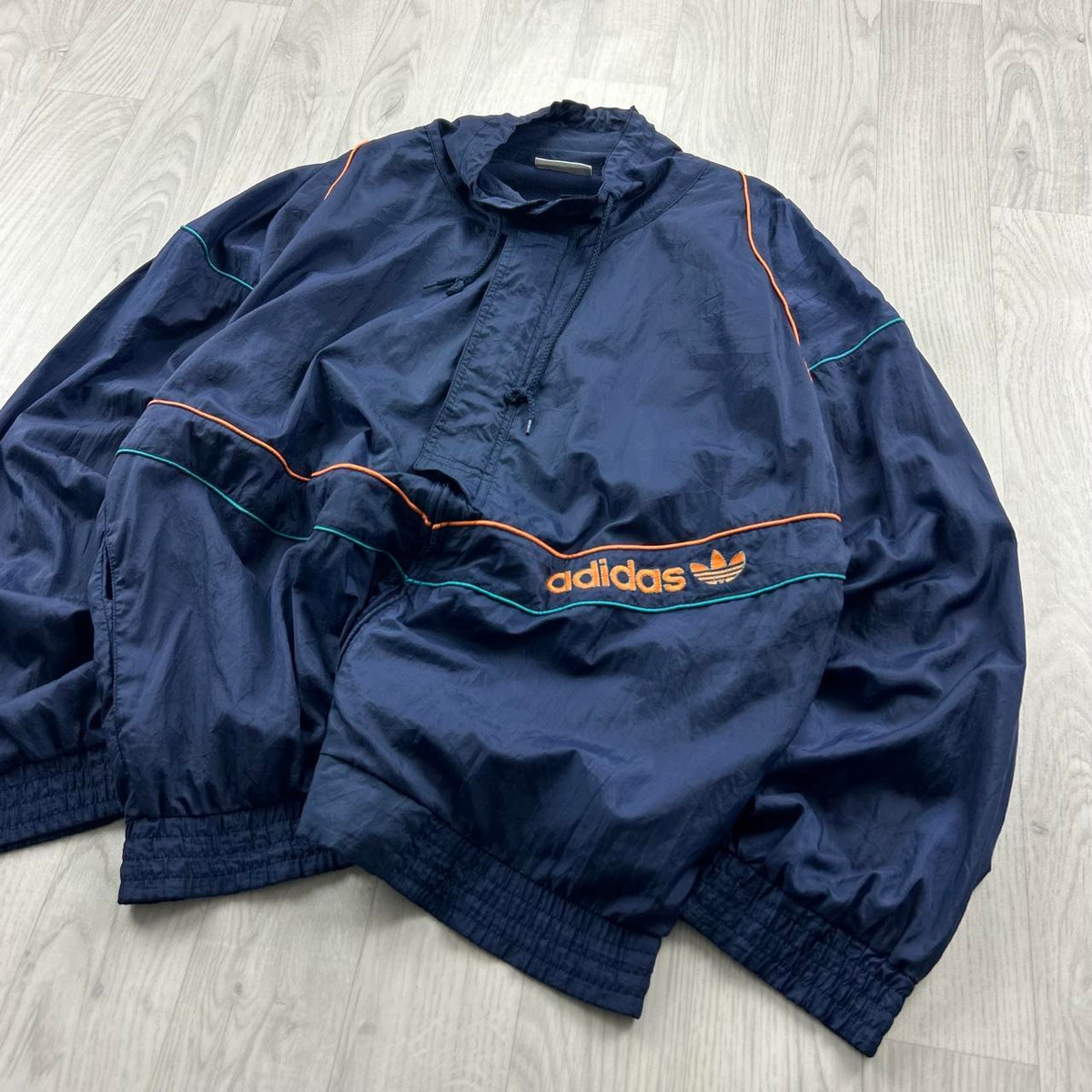 VINTAGE 90s ADIDAS LIGHTWEIGHT TRACK JACKET NAVY