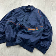 VINTAGE 90s ADIDAS LIGHTWEIGHT TRACK JACKET NAVY