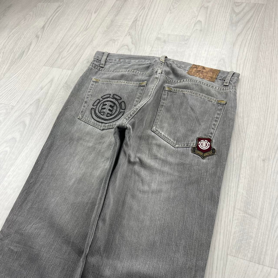 VINTAGE Y2K ELEMENT STRAIGHT LEG JEANS GREY