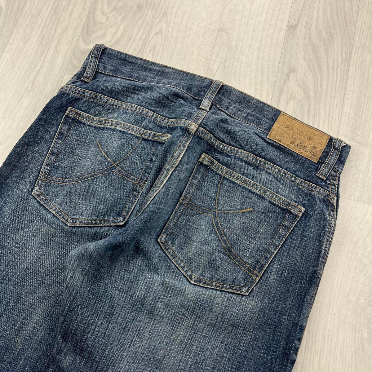 VINTAGE Y2K S OLIVER EMBROIDERED BAGGY BOOTCUT JEANS BLUE
