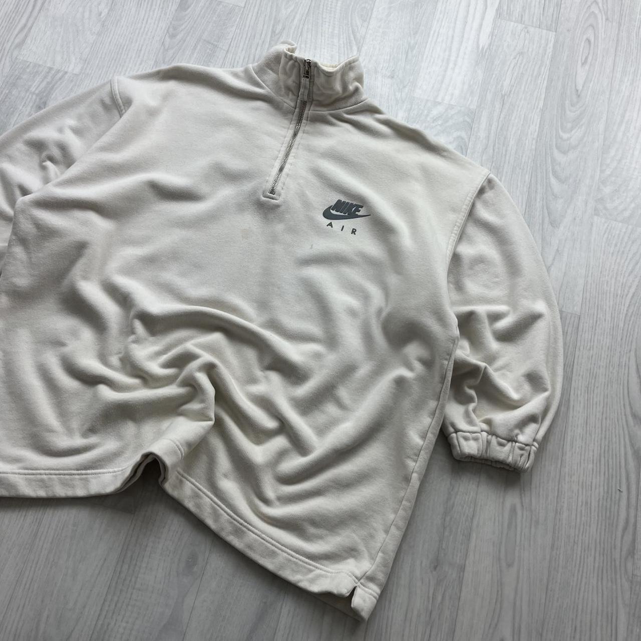 VINTAGE Y2K NIKE QUARTER ZIP SWEATSHIRT CREAM