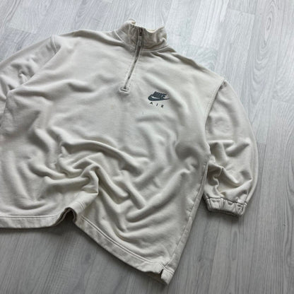 VINTAGE Y2K NIKE QUARTER ZIP SWEATSHIRT CREAM