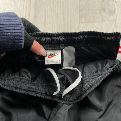 VINTAGE 90s NIKE STRIPE BAGGY TRACKSUIT BOTTOMS BLACK