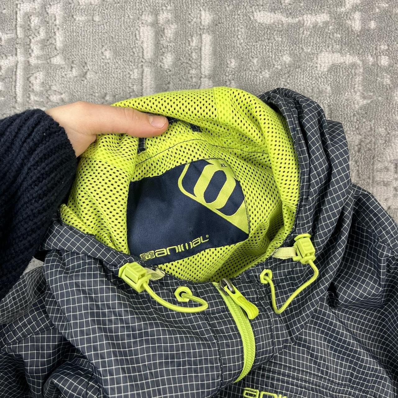 VINTAGE Y2K ANIMAL GINGHAM QUARTER ZIP WINDBREAKER JACKET