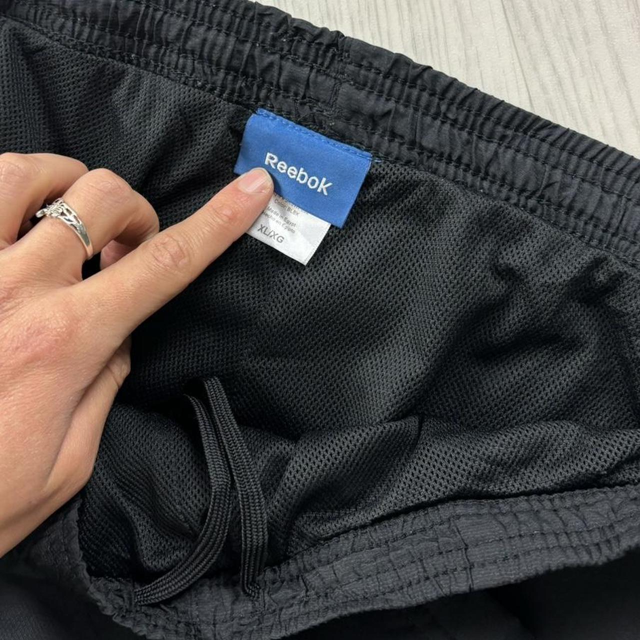 VINTAGE Y2K REEBOK LOW RISE BAGGY TRACKSUIT BOTTOMS BLACK
