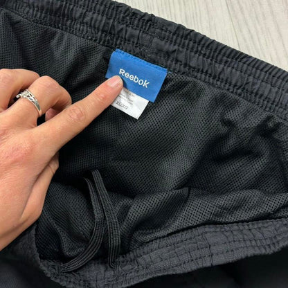 VINTAGE Y2K REEBOK LOW RISE BAGGY TRACKSUIT BOTTOMS BLACK