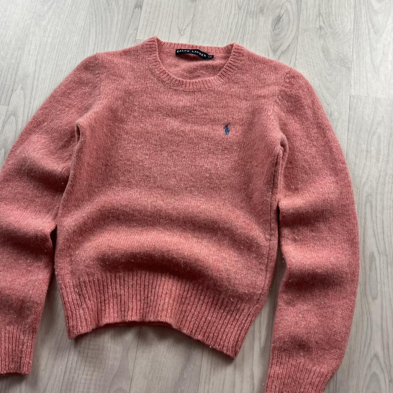 VINTAGE Y2K RALPH LAUREN CHUNKY WOOL KNITTED JUMPER PINK