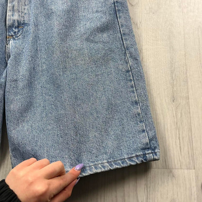 VINTAGE 00s WRANGLER BAGGY LOOSE CARPENTER JORTS BLUE
