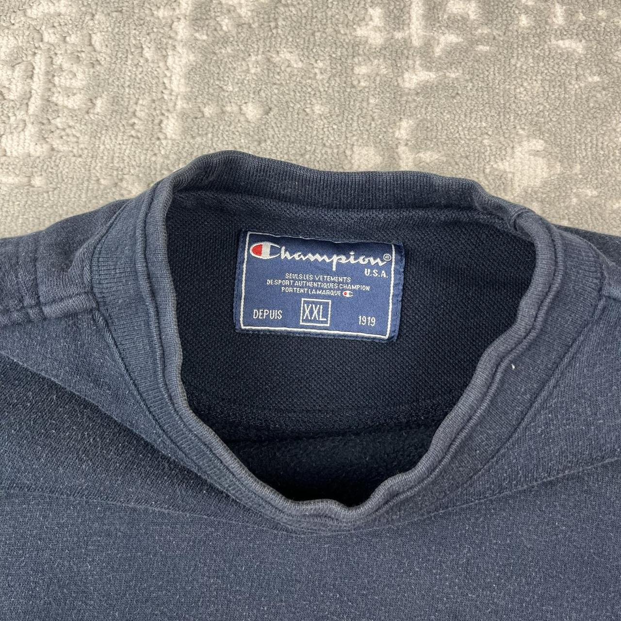 VINTAGE Y2K CHAMPION SPELL OUT BOXY SWEATSHIRT NAVY