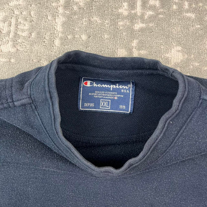 VINTAGE Y2K CHAMPION SPELL OUT BOXY SWEATSHIRT NAVY
