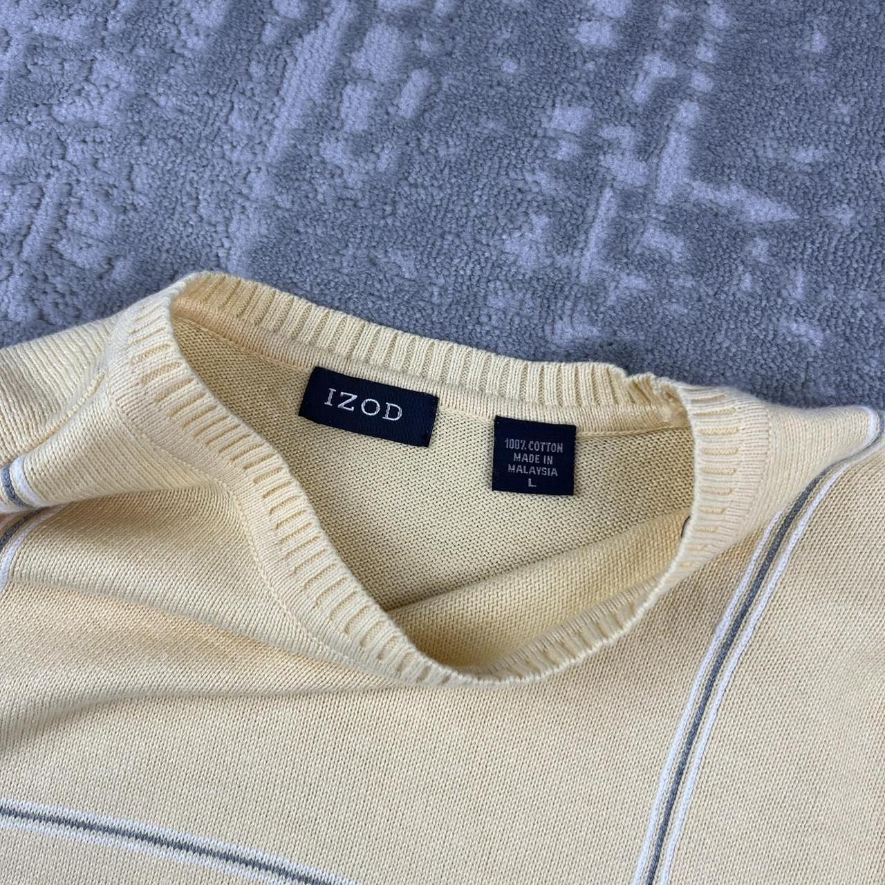 VINTAGE Y2K IZOD PLAID PATTERN CHUNKY ESSENTIAL KNITTED JUMPER YELLOW