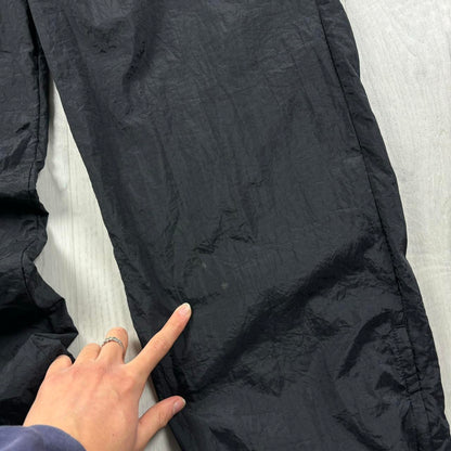 VINTAGE 90s ADIDAS BAGGY SHELL TRACKSUIT BOTTOMS BLACK