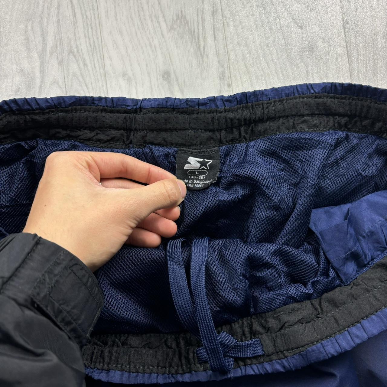 VINTAGE Y2K STARTER WIDE LEG BAGGY TRACKSUIT BOTTOMS NAVY