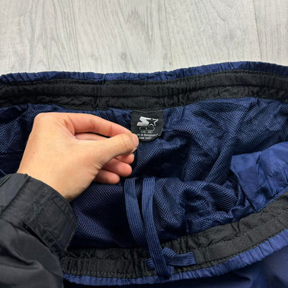 VINTAGE Y2K STARTER WIDE LEG BAGGY TRACKSUIT BOTTOMS NAVY