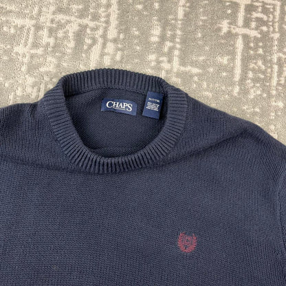 VINTAGE Y2K CHAPS CHUNKY ESSENTIAL KNITTED JUMPER NAVY