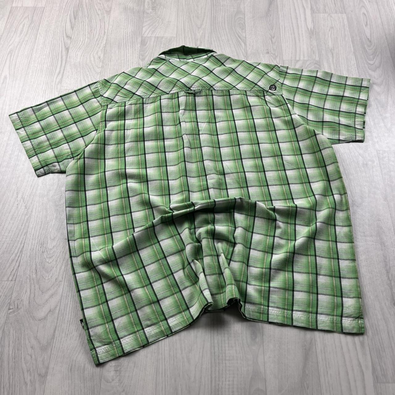 VINTAGE Y2K ANIMAL CHECKERED SHORT SLEEVE SHIRT GREEN