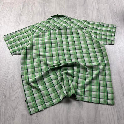 VINTAGE Y2K ANIMAL CHECKERED SHORT SLEEVE SHIRT GREEN