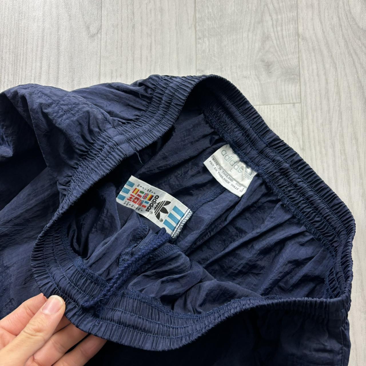 VINTAGE 90s ADIDAS BAGGY SHELL TRACKSUIT BOTTOMS NAVY