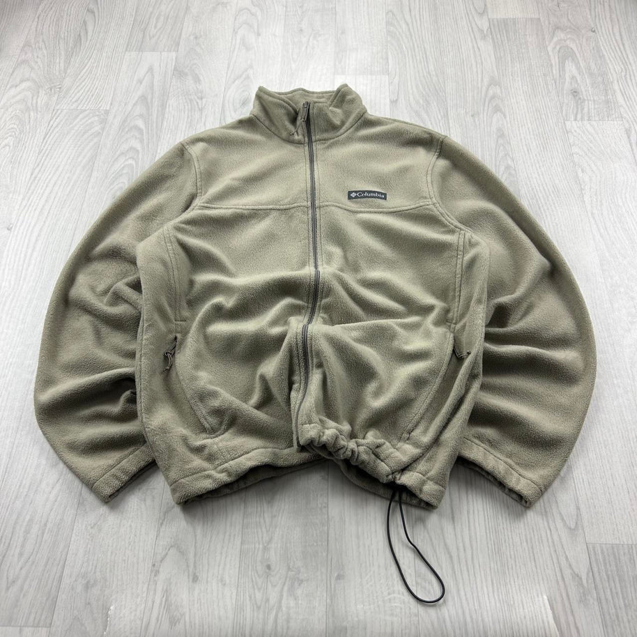 VINTAGE Y2K COLUMBIA ZIP UP FLEECE JACKET BEIGE